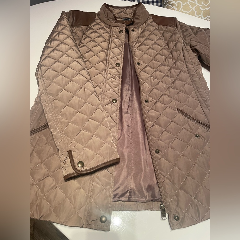 Lauren Ralph Lauren Faux-Leather-Trim Coat